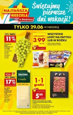 Biedronka - gazetka promocyjna Najtańsza niedziela od niedzieli 29.06 do niedzieli 29.06