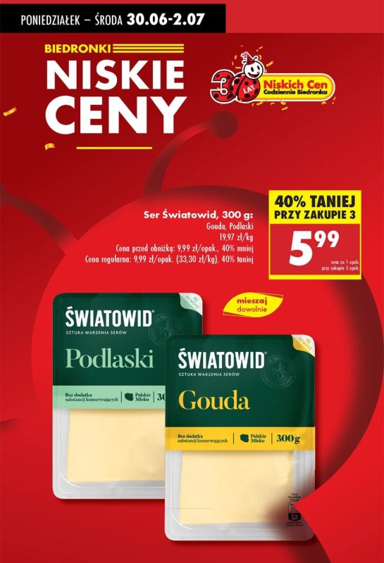 Biedronka - gazetka promocyjna Biedronkowe oszczędności od poniedziałku 30.06 do środy 02.07 - strona 7