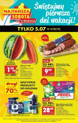 Biedronka - gazetka promocyjna Najtańsza sobota od soboty 05.07 do soboty 05.07