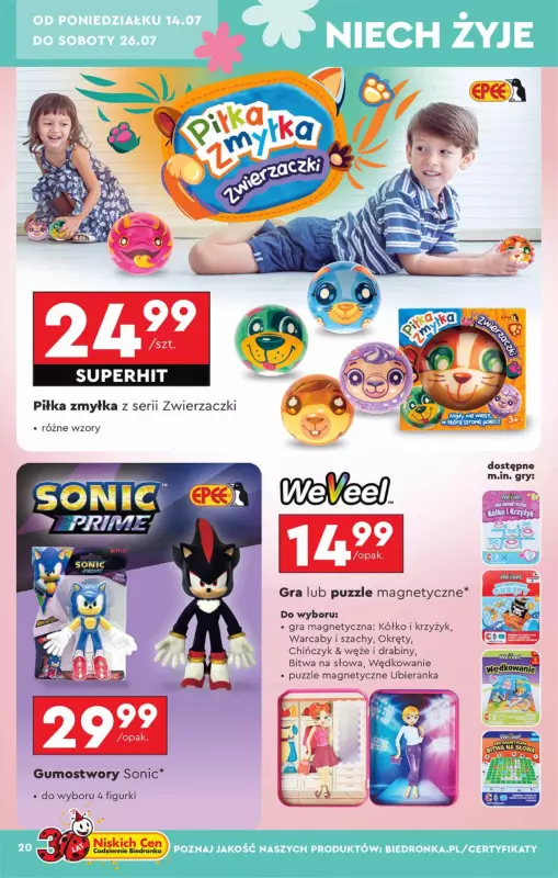Biedronka - gazetka promocyjna Okazje tygodnia od 14.07 od poniedziałku 14.07 do środy 30.07 - strona 20