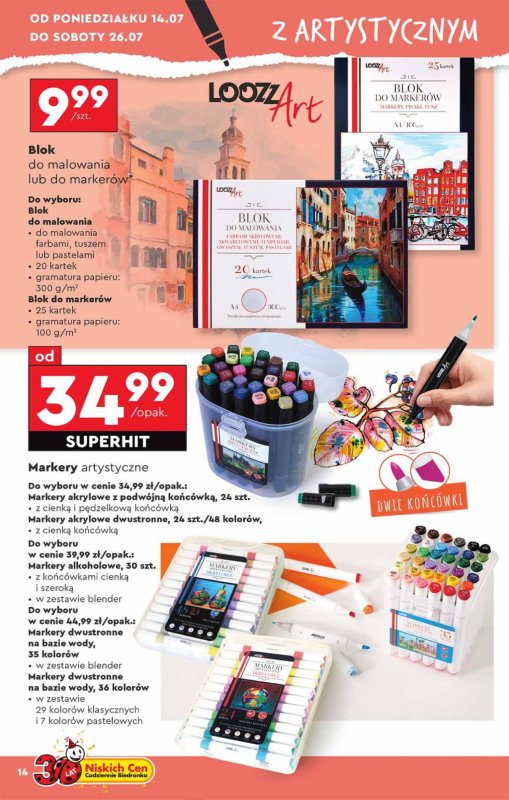 Biedronka - gazetka promocyjna Okazje tygodnia od 14.07 od poniedziałku 14.07 do środy 30.07 - strona 14