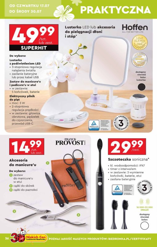 Biedronka - gazetka promocyjna Okazje tygodnia od 14.07 od poniedziałku 14.07 do środy 30.07 - strona 36