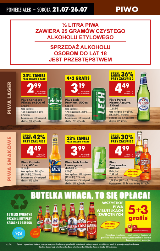 Biedronka - gazetka promocyjna Od poniedziałku, Z ladą tradycyjną od poniedziałku 21.07 do niedzieli 27.07 - strona 62