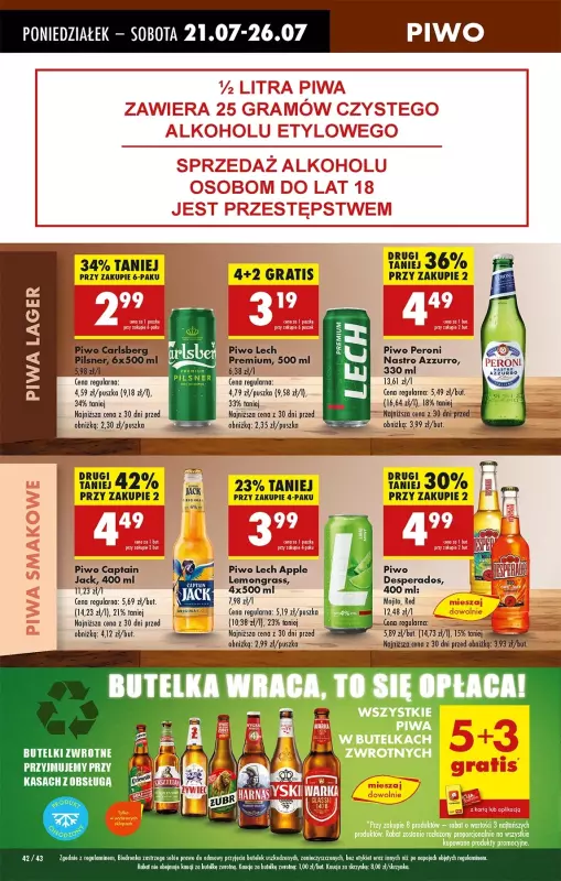 Biedronka - gazetka promocyjna Od poniedziałku, Z ladą tradycyjną od poniedziałku 21.07 do niedzieli 27.07 - strona 62