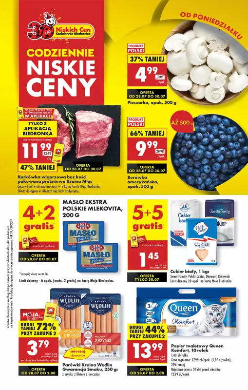 Biedronka - gazetka promocyjna Od poniedziałku od poniedziałku 28.07 do niedzieli 03.08