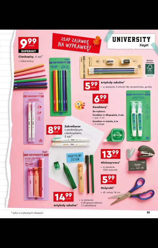 Biedronka - gazetka promocyjna Oferta Back To School - Złap zajawkę na wyprawkę!  do niedzieli 31.08 - strona 35
