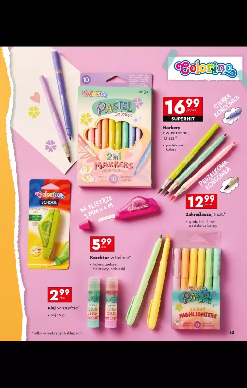 Biedronka - gazetka promocyjna Oferta Back To School - Złap zajawkę na wyprawkę!  do niedzieli 31.08 - strona 63