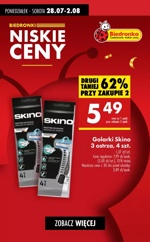 Biedronka - gazetka promocyjna Maszynki jednorazowe do golenia - zobacz promocje! od środy 30.07 do soboty 02.08 - strona 4