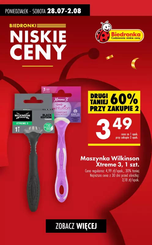 Biedronka - gazetka promocyjna Maszynki jednorazowe do golenia - zobacz promocje! od środy 30.07 do soboty 02.08 - strona 5