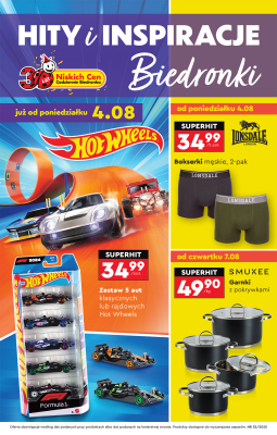 Biedronka - gazetka promocyjna Okazje tygodnia od 4.08 od poniedziałku 04.08 do środy 20.08