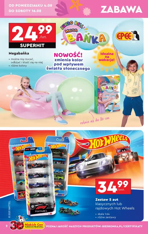 Biedronka - gazetka promocyjna Okazje tygodnia od 4.08 od poniedziałku 04.08 do środy 20.08 - strona 4