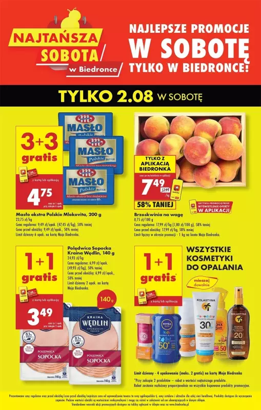 Biedronka - gazetka promocyjna Najtańsza sobota od soboty 02.08 do soboty 02.08