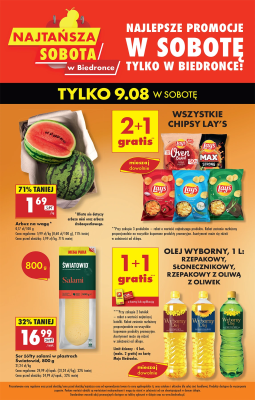 Biedronka - gazetka promocyjna Najtańsza sobota od soboty 09.08 do soboty 09.08