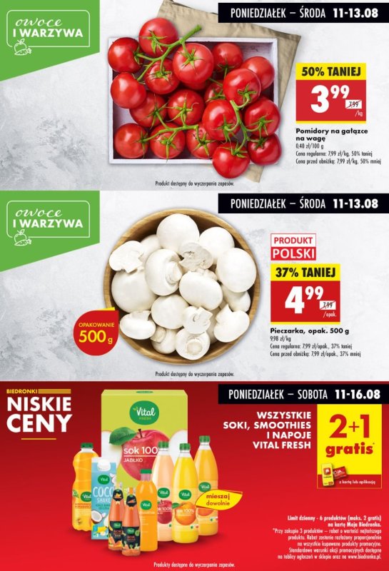Biedronka - gazetka promocyjna Biedronkowe oszczędności od poniedziałku 11.08 do środy 13.08 - strona 3