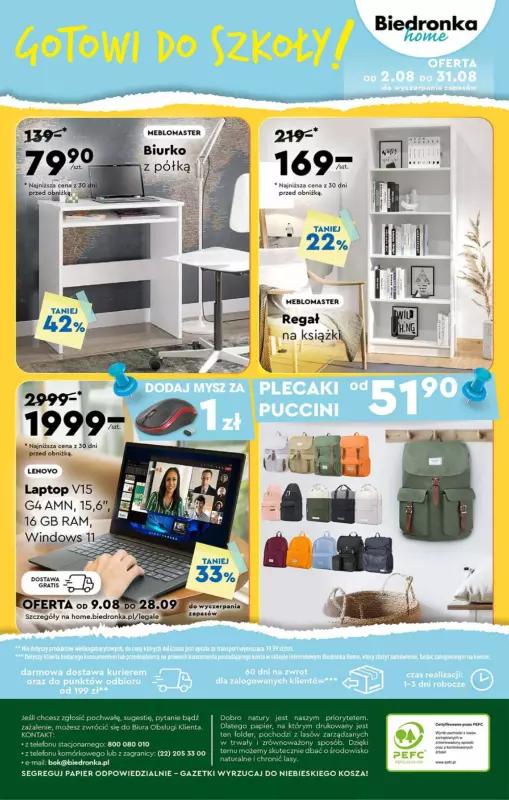 Biedronka - gazetka promocyjna Okazje tygodnia od 18.08 od poniedziałku 18.08 do środy 03.09 - strona 44