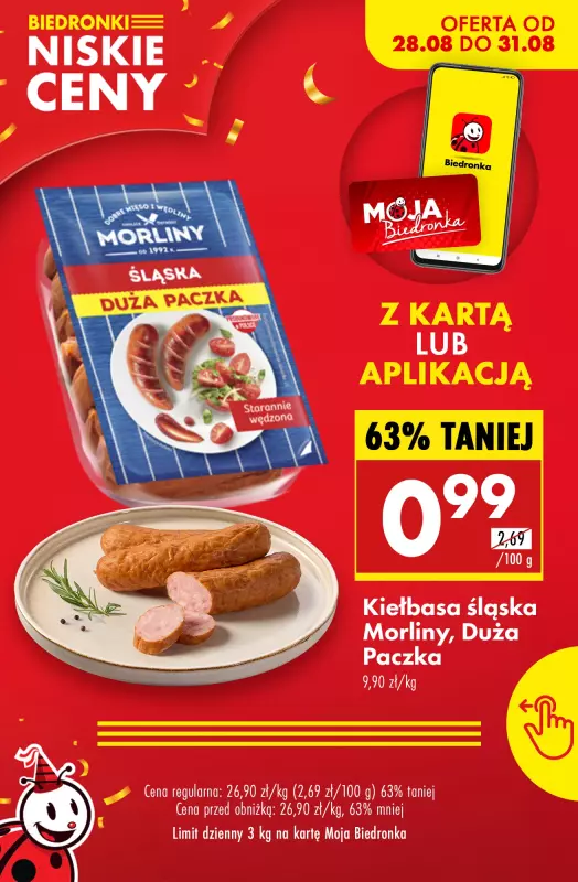 Biedronka - gazetka promocyjna Promocje z kartą Moja Biedronka! od czwartku 28.08 do niedzieli 31.08