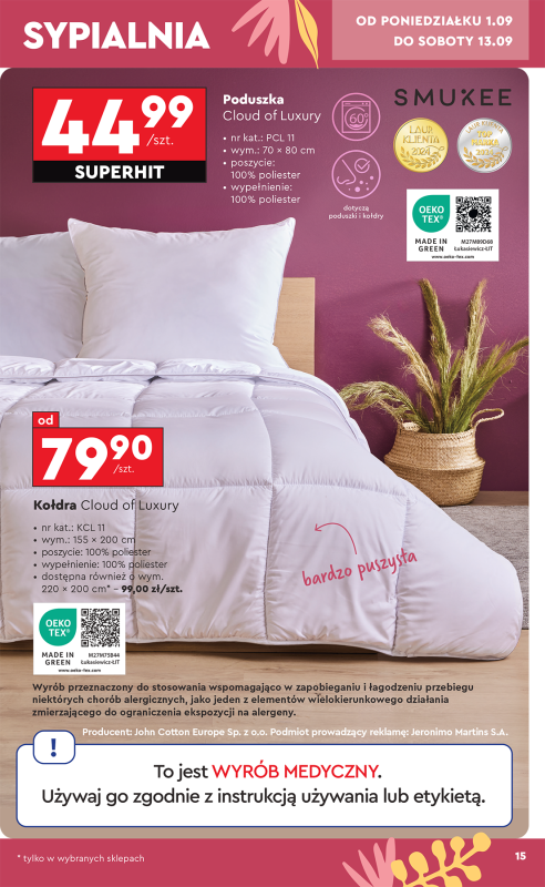 Biedronka - gazetka promocyjna Okazje tygodnia od 1.09 od poniedziałku 01.09 do środy 17.09 - strona 17
