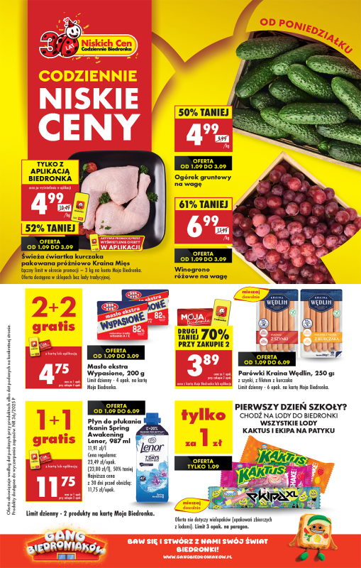 Biedronka - gazetka promocyjna Od poniedziałku od poniedziałku 01.09 do soboty 06.09