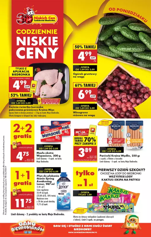 Biedronka - gazetka promocyjna Od poniedziałku od poniedziałku 01.09 do niedzieli 07.09