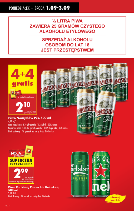 Biedronka - gazetka promocyjna Od poniedziałku, Z ladą tradycyjną od poniedziałku 01.09 do soboty 06.09 - strona 12