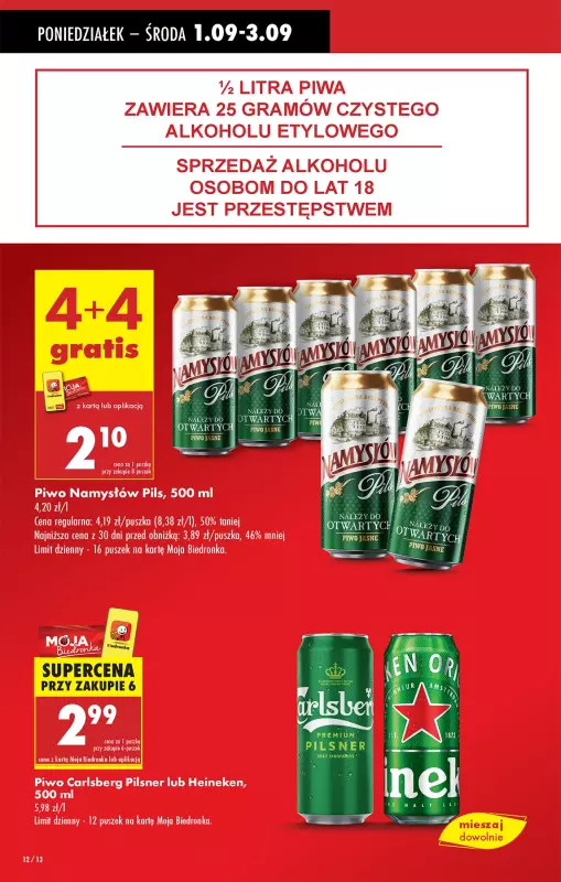 Biedronka - gazetka promocyjna Od poniedziałku, Z ladą tradycyjną od poniedziałku 01.09 do niedzieli 07.09 - strona 12