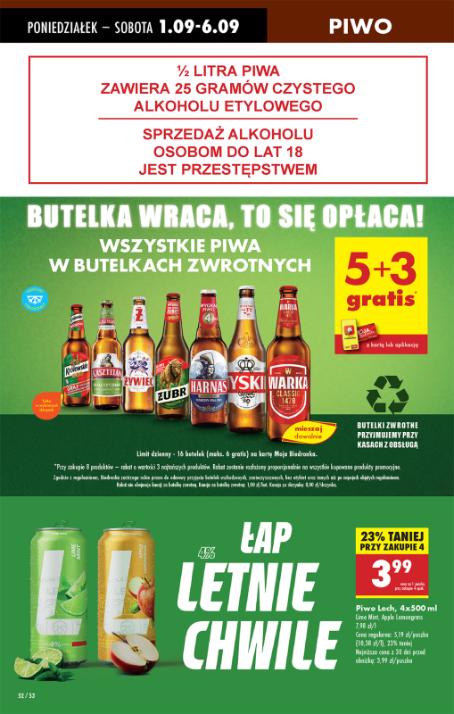 Biedronka - gazetka promocyjna Od poniedziałku, Z ladą tradycyjną od poniedziałku 01.09 do soboty 06.09 - strona 54