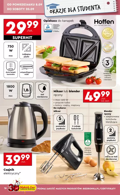 Biedronka - gazetka promocyjna Okazje tygodnia od 8.09 od poniedziałku 08.09 do środy 24.09 - strona 18