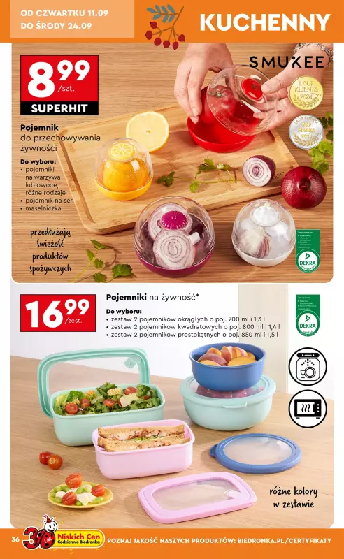Biedronka - gazetka promocyjna Okazje tygodnia od 8.09 od poniedziałku 08.09 do środy 24.09 - strona 38