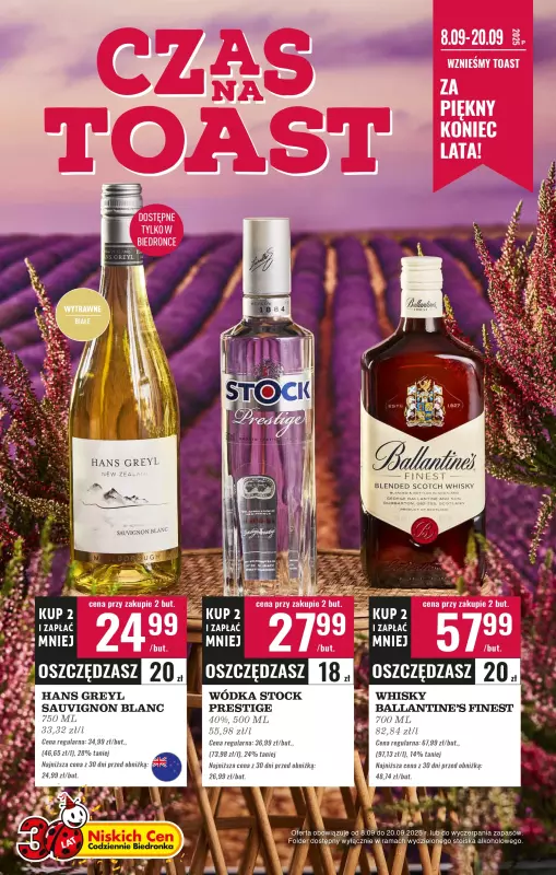 Biedronka - gazetka promocyjna Czas na toast od poniedziałku 08.09 do soboty 20.09