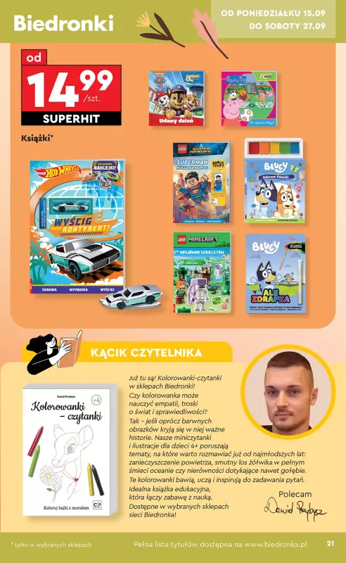 Biedronka - gazetka promocyjna Okazje tygodnia od 15.09 od poniedziałku 15.09 do środy 01.10 - strona 23