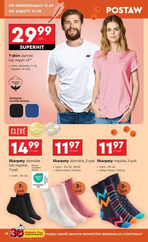 Biedronka - gazetka promocyjna Okazje tygodnia od 15.09 od poniedziałku 15.09 do środy 01.10 - strona 20