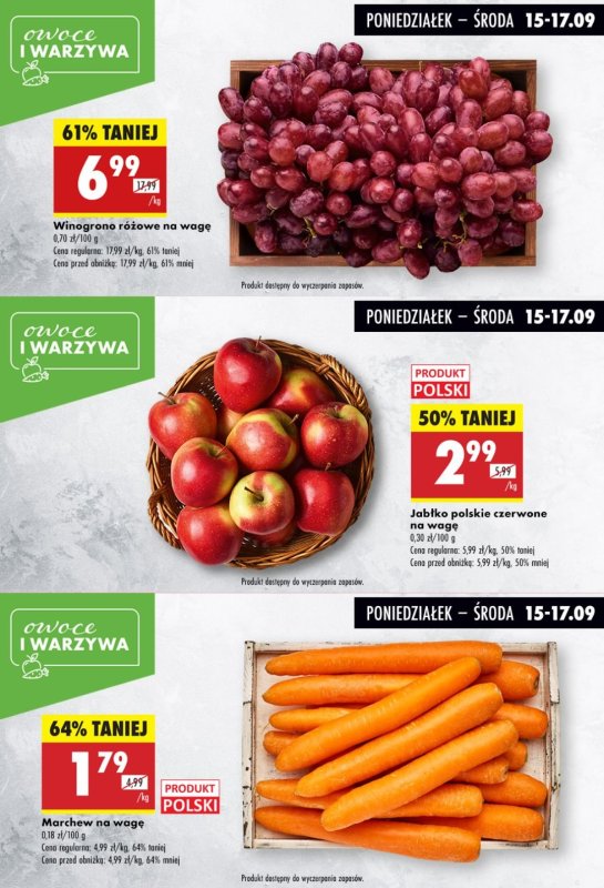 Biedronka - gazetka promocyjna Biedronkowe oszczędności od poniedziałku 15.09 do środy 17.09 - strona 3