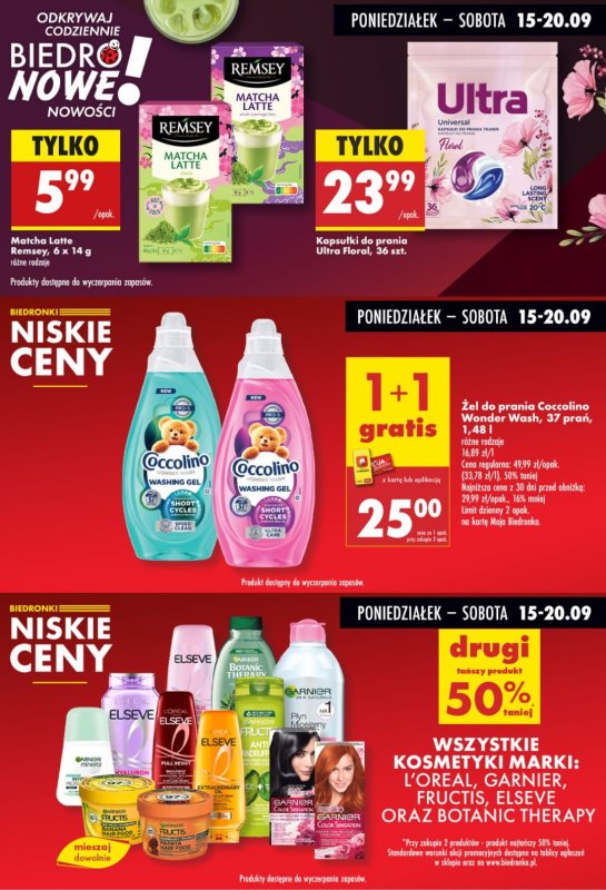 Biedronka - gazetka promocyjna Biedronkowe oszczędności od poniedziałku 15.09 do środy 17.09 - strona 8