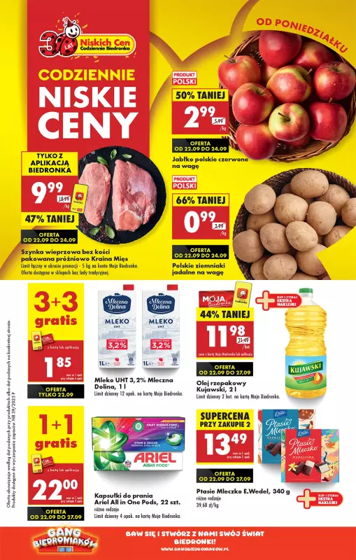 Biedronka - gazetka promocyjna Od poniedziałku od poniedziałku 22.09 do niedzieli 28.09