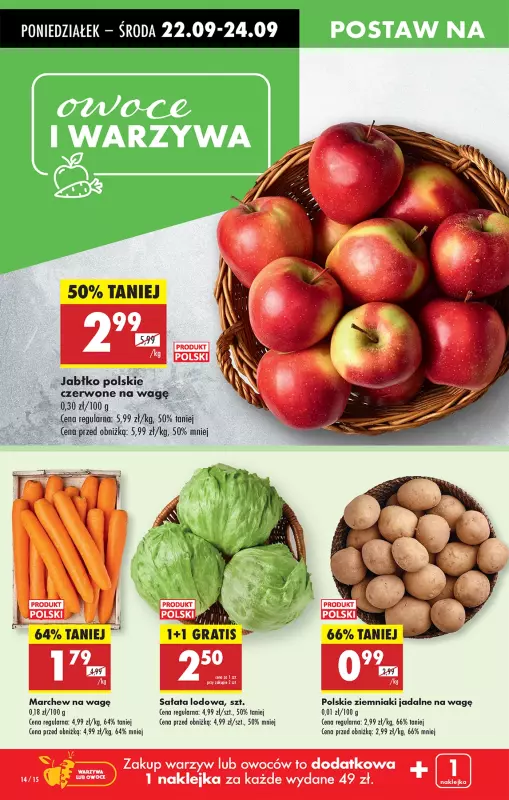 Biedronka - gazetka promocyjna Od poniedziałku, Z ladą tradycyjną od poniedziałku 22.09 do niedzieli 28.09 - strona 14