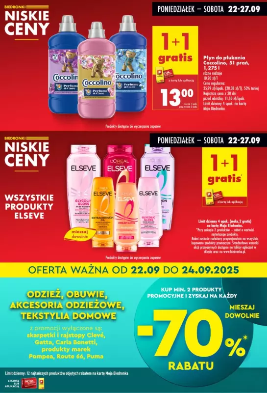Biedronka - gazetka promocyjna Biedronkowe oszczędności od poniedziałku 22.09 do środy 24.09 - strona 9