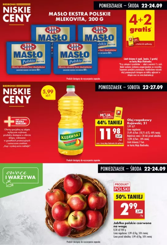 Biedronka - gazetka promocyjna Biedronkowe oszczędności od poniedziałku 22.09 do środy 24.09 - strona 2