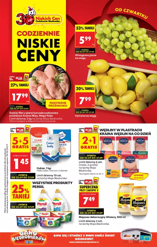 Biedronka - gazetka promocyjna Od czwartku od czwartku 25.09 do środy 01.10