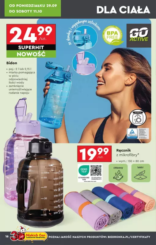 Biedronka - gazetka promocyjna Okazje tygodnia od 29.09 od poniedziałku 29.09 do środy 15.10 - strona 16