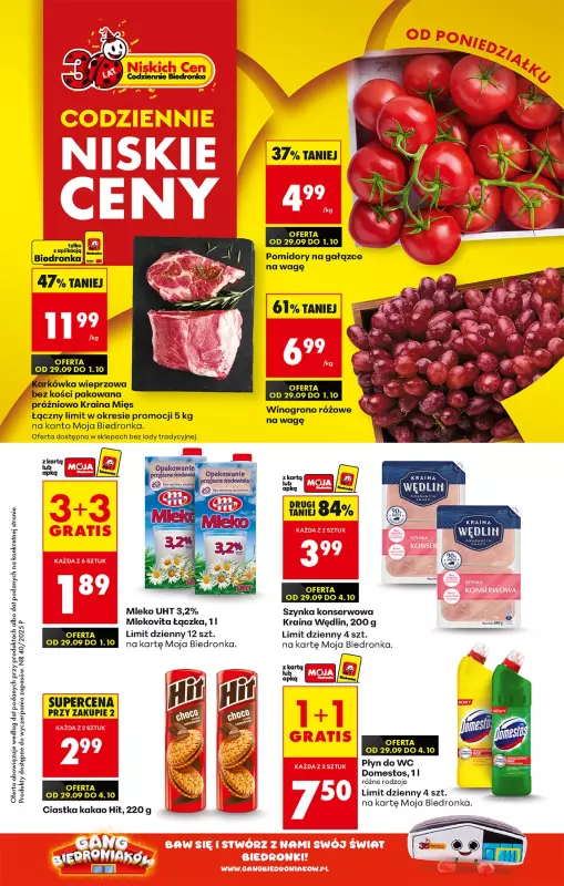Biedronka - gazetka promocyjna Od poniedziałku od poniedziałku 29.09 do niedzieli 05.10