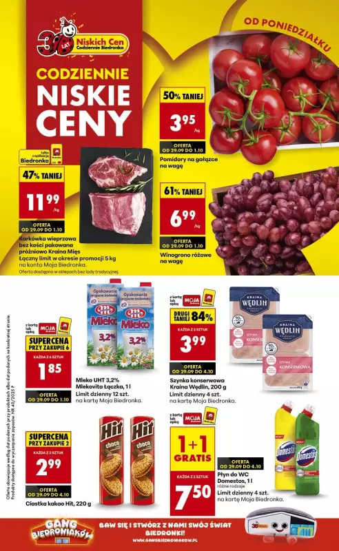 Biedronka - gazetka promocyjna Od poniedziałku od poniedziałku 29.09 do niedzieli 05.10