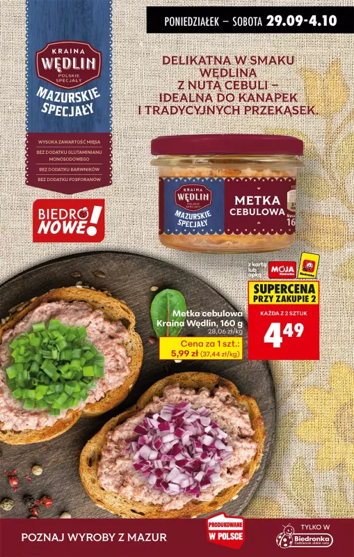 Biedronka - gazetka promocyjna Od poniedziałku, Z ladą tradycyjną od poniedziałku 29.09 do niedzieli 05.10 - strona 85
