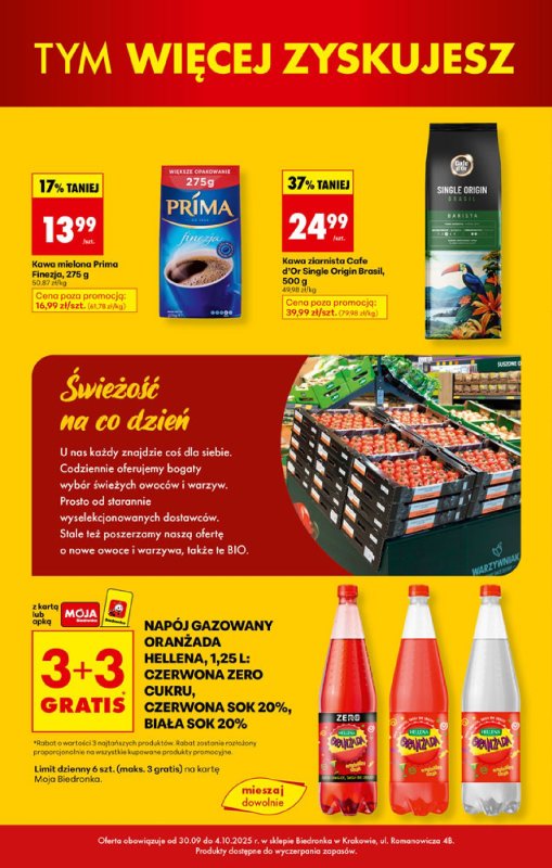 Biedronka - gazetka promocyjna BIEDRONKA WIELKIE OTWARCIE! KRAKÓW, ul. Romanowicza 4B od wtorku 30.09 do soboty 04.10 - strona 3