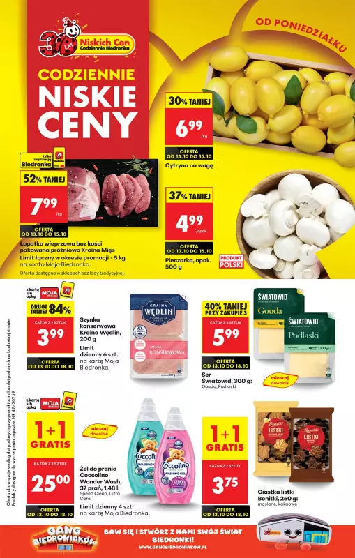 Biedronka - gazetka promocyjna Od poniedziałku od poniedziałku 13.10 do niedzieli 19.10