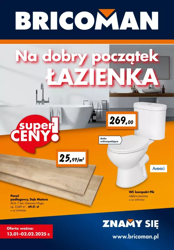 Bricoman - gazetka promocyjna Gazetka od poniedziałku 13.01 do niedzieli 02.02