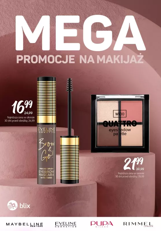 Rossmann - gazetka promocyjna MEGA promocje na makijaż od wtorku 23.04 do poniedziałku 29.04