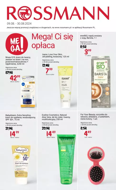 Rossmann - gazetka promocyjna Gazetka od piątku 09.08 do piątku 30.08