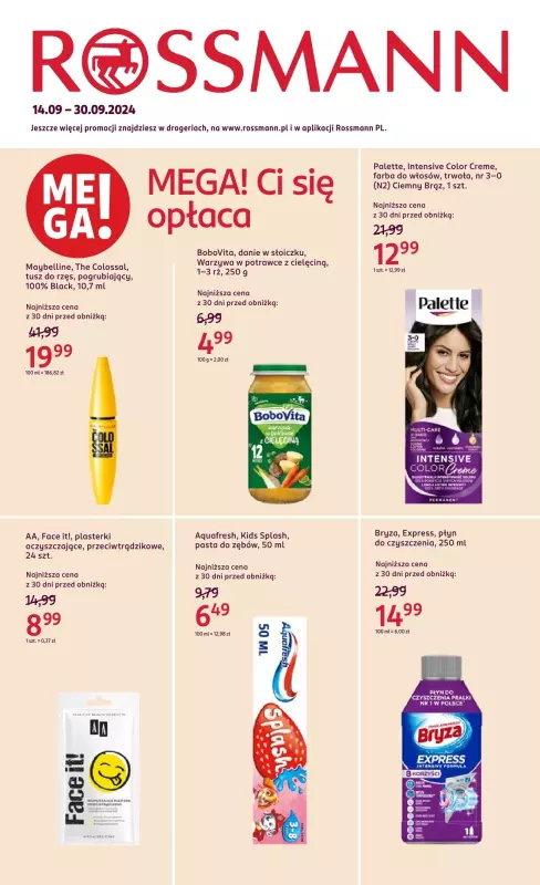 Rossmann - gazetka promocyjna Gazetka od soboty 14.09 do poniedziałku 30.09