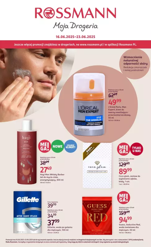 Rossmann - gazetka promocyjna Męska pielęgnacja od poniedziałku 16.06 do poniedziałku 23.06