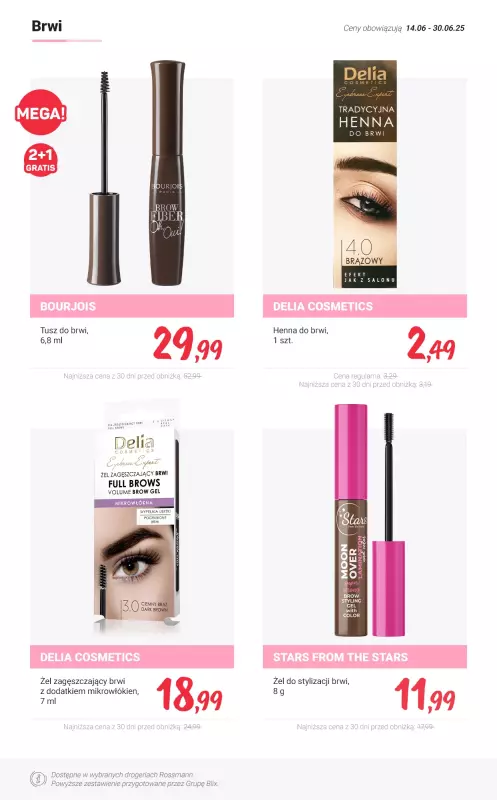 Rossmann - gazetka promocyjna PROMOCJE - produkty do makijażu od czwartku 19.06 do poniedziałku 30.06 - strona 15